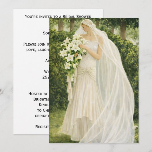 Vintage Bridal Shower Invitation 招待状 (正面/裏面)