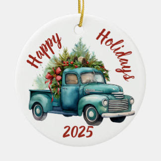 Vintage Bringing Home The Christmas Tree, Vintage  セラミックオーナメント