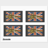 Vintage British Flag Soldier 長方形シール (シート)