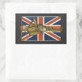 Vintage British Flag Soldier 長方形シール (バッグ)
