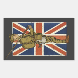 Vintage British Flag Soldier 長方形シール