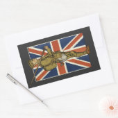 Vintage British Flag Soldier 長方形シール (封筒)