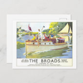 Vintage Broads in England Travel Poster ポストカード (正面/裏面)