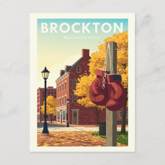 Vintage Brockton Massachusetts ポストカード (正面)