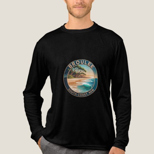 Vintage Broulee Beach Nature Adventure Design トライブレンドＴシャツ (正面)
