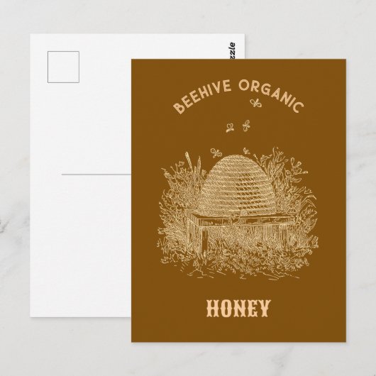 Vintage Brown Beehive  ポストカード (正面/裏面)