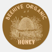 Vintage Brown Beehive ラウンドシール (正面)