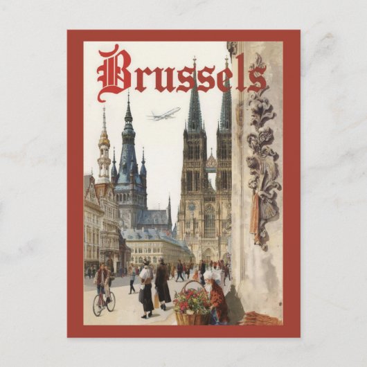 Vintage Brussels Belgium Travel ポストカード (正面)