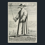 Vintage Bubonic Plague Doctor Illustration ポスター<br><div class="desc">Doctor in bird costume</div>