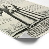 Vintage Bubonic Plague Doctor Illustration ポスター (角)