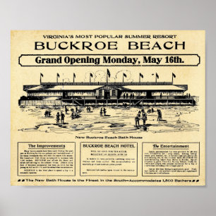 Vintage Buckroe Beach Virginia Print ポスター