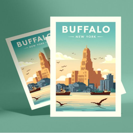 Vintage Buffalo ポストカード