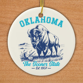 Vintage Buffalo Oklahoma Souvenir Design セラミックオーナメント