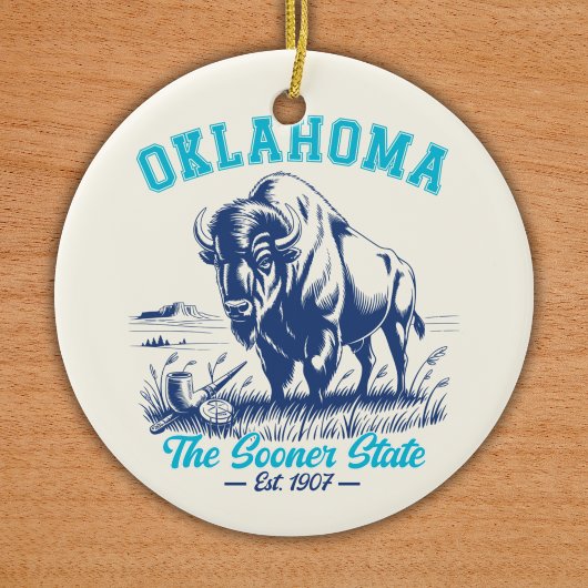 Vintage Buffalo Oklahoma Souvenir Design セラミックオーナメント