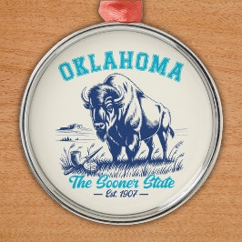 Vintage Buffalo Oklahoma Souvenir Design メタルオーナメント