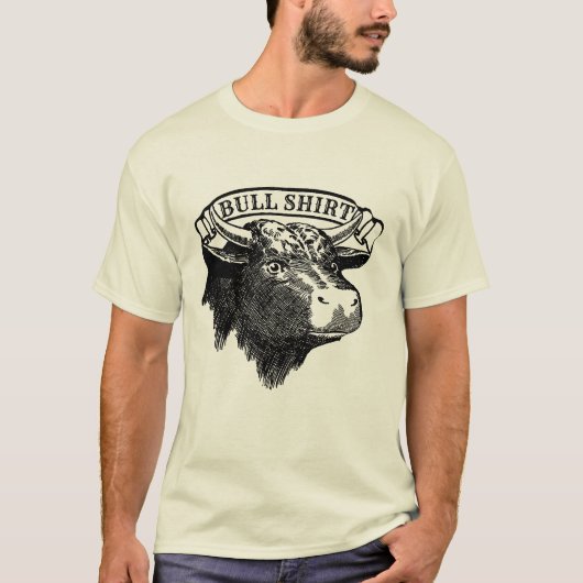 Vintage Bull Head Template Bull Tシャツ (正面)
