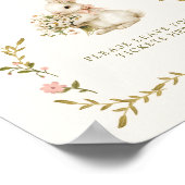 Vintage Bunny Baby Shower Diaper Raffle Sign ポスター (角)