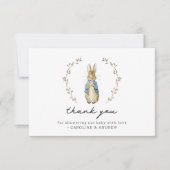 Vintage Bunny Baby Shower Thank You Card サンキューカード (正面)