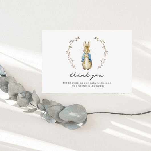 Vintage Bunny Baby Shower Thank You Card サンキューカード