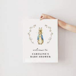 Vintage Bunny Baby Shower Welcome Poster ポスター