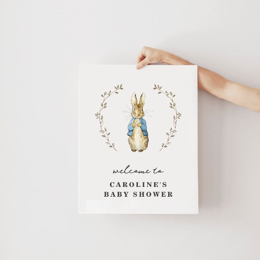 Vintage Bunny Baby Shower Welcome Poster ポスター