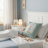 Vintage Bunny Blue Jacket Children's Name Pillow クッション