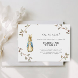Vintage Bunny Botanical Baby Shower Invitation 招待状