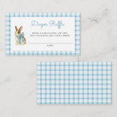 Vintage Bunny Boy Baby Shower Diaper Raffle エンクロージャーカード (正面/裏面)