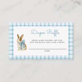 Vintage Bunny Boy Baby Shower Diaper Raffle エンクロージャーカード