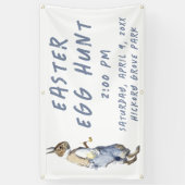 Vintage Bunny Easter Egg Hunt Banner 横断幕 (縦)