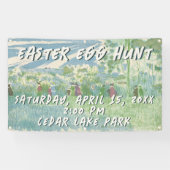 Vintage Bunny Easter Egg Hunt Banner 横断幕 (横)