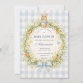 Vintage Bunny Garden Baby Shower 招待状 (正面)