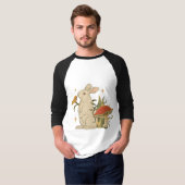 Vintage Bunny & Mushroom Artwork T-Shirt Tシャツ (正面フル)