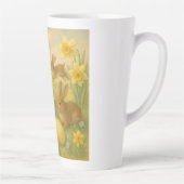 Vintage Bunny/Rabbit Easter Egg/Spring  カフェラテマグ (右)