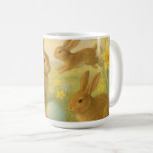 Vintage Bunny/Rabbit Easter Egg/Spring   コーヒーマグカップ (正面右)
