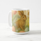 Vintage Bunny/Rabbit Easter Egg/Spring   コーヒーマグカップ (正面左)