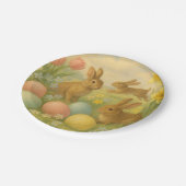 Vintage Bunny/Rabbit Easter Egg/Spring   ペーパープレート (アングル)