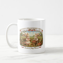 Vintage Bunny Strawberry Field Cottagecore Illustr コーヒーマグカップ