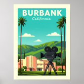 Vintage Burbank California ポスター (正面)