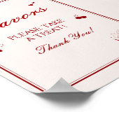 Vintage Burgundy Valentine Bridal Shower Favor ポスター (角)