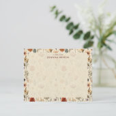Vintage Burgundy Wildflower Stationery Note Card 招待状 (スタンド正面)