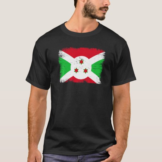 Vintage Burundi Flag Burundian Independence Day Pr Tシャツ (正面)