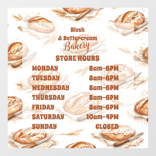 Vintage Buttercream Bakery Business ウィンドウサイン (シート)