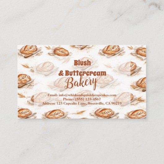 Vintage Buttercream Bakery Business 名刺 (裏面)