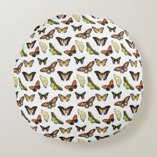 Vintage Butterflies ラウンドクッション (正面)