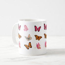 Vintage Butterflies – Colorful Entomology Illustra コーヒーマグカップ