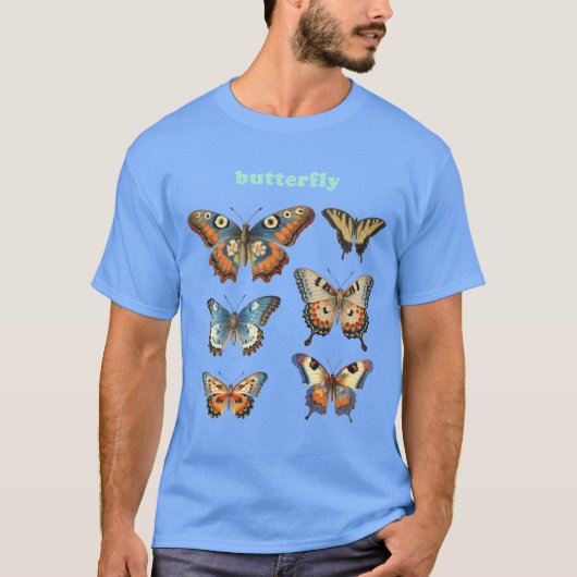 Vintage Butterfly Illustrations funny Tシャツ (正面)