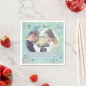Vintage Butterfly Romantic Wedding Photo スタンダードカクテルナプキン (インサイチュ)