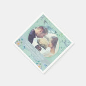 Vintage Butterfly Romantic Wedding Photo スタンダードカクテルナプキン (角)