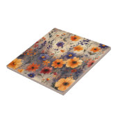 Vintage Butterfly Wildflower (11) タイル (側面)